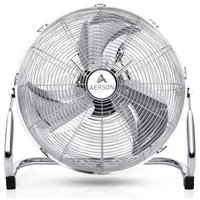 AERSON Bodenventilator 30cm Chrom Windmaschine 45W Tischventilator Ventilator Standventilator