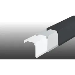 Aluprofil Klemmdeckel - 60 mm Profildeckel mit Wetterschenkel - weiß (RAL 9016) - 600 cm Klemmprofil – Aluminiumdeckel für den Schutz der Konstruktion