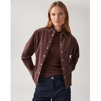 Opus Langarmbluse | FRENKI Regular Overshirt aus Cord Dark