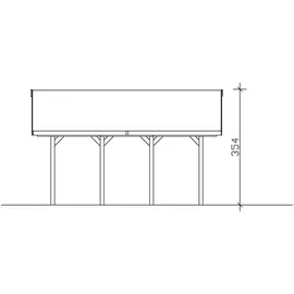SKANHOLZ Doppelcarport Wallgau 6,20 x 6,00 m schiefergrau mit schwarzen Dachschindeln