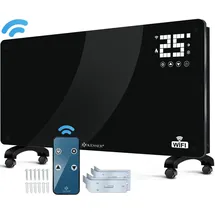 Kesser KESSER® Glaskonvektor Glasheizung Elektroheizkörper APP WiFi Funktion Inkl. Fernbedienung Elektroheizung Stand- oder Wand Heizung Heizkörper Touchscreen ? LCD-Display ? Timer 2500 Watt
