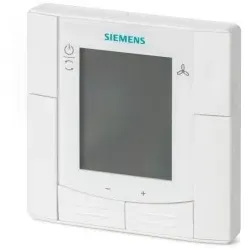 Siemens S55770T291 Raumthermostat für 2-/4-Rohr-Ventilatorkonvektoren oder Direktverdampfer, Montage auf runde Unterputzdosen, LCD