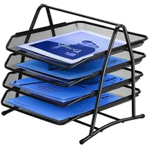 luxuskollektion Briefablage Dokumentenablage Metall 4er Organizer Büro 30 x 34 x 30 cm