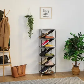 Relaxdays Schuhregal 121 x 38 x 30 cm grau/schwarz