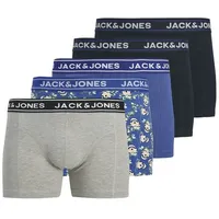 JACK & JONES JACKINGSTON SKULL TRUNKS 5er Pack light grau melange / navy blazer / dazzling blau XL