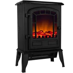 Deuba Elektro-Kamin mit Heizung und Kaminfeuer-Effekt 2000W schwarz