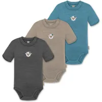 Normani Outdoor Sports 3er Set Unisex Baby Merino Kurzarm-Strampler