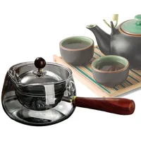Glas-Teekanne mit Teesieb, 500 ml, Herdplattensichere Teekanne, drehbare Teekanne, abnehmbares Tee-Ei, spülmaschinenfeste Teekanne, lose Teekanne, blühende Teekanne, elegante Glas-Teekanne