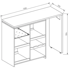 Vicco Bartisch Weiß, 138 X 39 cm, Vicco