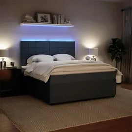 vidaXL Boxspringbett 180 x 200 cm Dunkelgrau