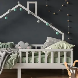 VitaliSpa Hausbett Noemi 90 x 200 cm Kiefer massiv weiß