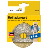 SCHELLENBERG 34501 Rolladengurt 23 mm 4,5 m System MAXI, Rollladengurt, Gurtband, Rolladenband, beige