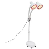 Susoso Infrarotlampe, 275W Rotlichtlampe Wärmelampe Doppelkopf Therapielampe 360° Verstellbarer Wärmelampe mit Rädern für Behandlung von Erkältungen und Muskelverspannungen