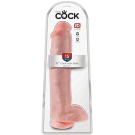 KING COCK with Balls, Light, 38 cm