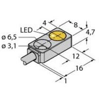 Turck Sensor bündig NPN, BI2-Q4.7-AN6X