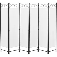 [en.casa] Sichtschutz Paravent 171 x 240 cm Beige Kunststoff 6 St.