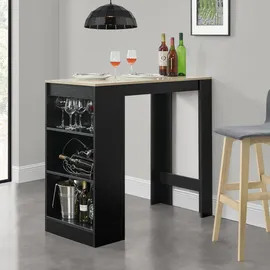[en.casa] Bartisch Kouvola 110 x 50 x 103 cm Schwarz/Eiche-Optik