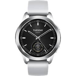 XIAOMI Watch S3 Smartwatch Edelstahl Fluorkautschuk, 22 mm, Silver