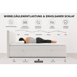 venasi Lisa Boxspringbett mit Bettkästen H2/H3 Matratze SCHWARZ - Schwarz