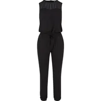 URBAN CLASSICS Ladies Tech Mesh Long Jumpsuit Schwarz