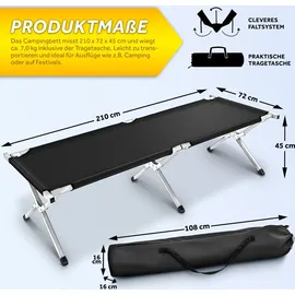 TRESKO Feldbett XL Schwarz