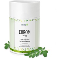 Sanuvit® - Chrom 200 μg pro Kapsel | mit Moringa | essentielles Spurenelement mit hoher Bioverfügbarkeit | Hochdosiert | Vegan | 60 Kapseln