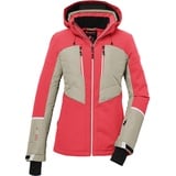 killtec Damen Skijacke/Funktionsjacke mit abzippbarer Kapuze und Schneefang KSW 87 WMN SKI JCKT, neon-coral, 48, 39750-000