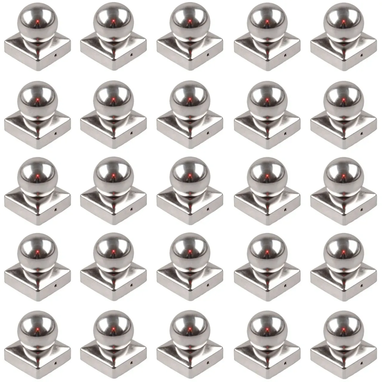 25x Pfostenkappe Abdeckkappe Edelstahl - Kupfer - verzinkt - Pyramide - Kugel... 91x91 mm Kupfer Kugel