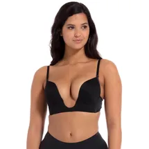 Magic Bodyfashion Bügelloser BH MAGIC BODYFASHION "V-Bra", Damen, Gr. 75, Cup C, schwarz, Obermaterial: 82% Polyester, 18% Elasthan, unifarben, BHs, extrem tief fallender Ausschnitt und extra tiefer Rücken