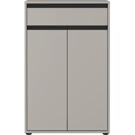 Germania Badkommode GERMANIA "Lemont", grau (steingrau), B:63cm H:98cm T:34cm, Holzwerkstoff, Sideboards, mit Tür- und Schubladendämpfung