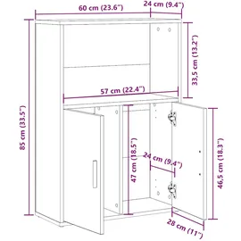 vidaXL Bücherregal 60 x 24 x 85 cm Weiß