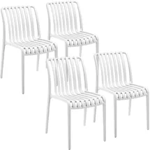 Tectake Gartenstühle Alcudia Sessel 4er Set  weiß