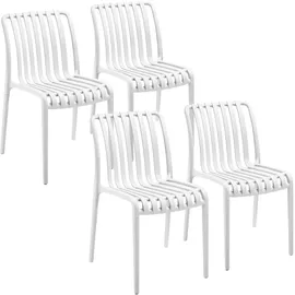 Tectake Gartenstühle Alcudia Sessel 4er Set  weiß