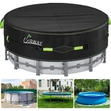 uirway cm Poolabdeckung, 420D Winterabdeckung für oberirdische Pools, Uv-Schutz Pool Abdeckplane Mit Kordelzug Und BodennäGeln FüR StabilitäT Und Einfache Installation