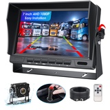 AHD 1080P Rückfahrkamera-Set mit 7"-LCD-Monitor & 170° Weitwinkel- Rückfahrkamera, IP69 wasserdichte Rückfahrkamera Einparkhilfesystem für LKW/Anhänger/Bus/Van/Landwirtschaft/Schwertransport