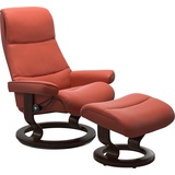 Stressless Stressless® Relaxsessel »View«, (Set, Relaxsessel mit Hocker), mit Classic Base, Größe L,Gestell Braun