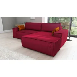 mebloland Ecksofa TOR mit Schlaffunktion. Farbe: Red. - Rot