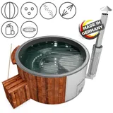 Holzklusiv Hot Tub Saphir 200 Thermoholz, Spa Deluxe Clean UV Wanne Anthrazit,