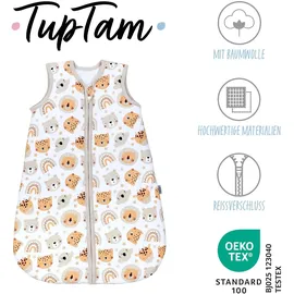TupTam Baby Schlafsack 2.5 TOG – Warmer Winter Schlafsack Baby, OEKO-TEX, Ärmellos, Wattiert" Gr. 68, bunt (tiere, regenbogen), Schlafsäcke, L: 74cm, Obermaterial: 100% Baumwolle, Farbe: Tiere/Regenbogen, Größe: 68-74 - 68-74