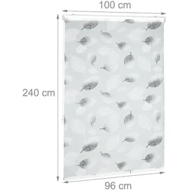 Relaxdays Duschrollo 100 x 240 cm schwarz-weiß