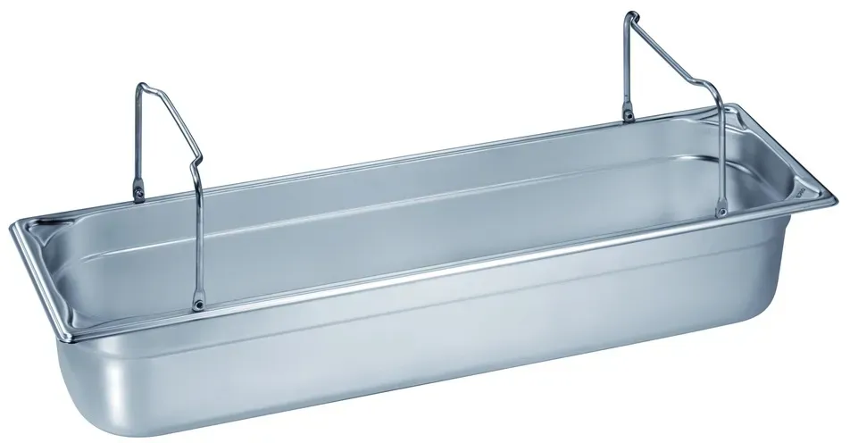 B.PRO Gastronorm-Behälter 4,0 Liter Edelstahl-GN 2/4 mit Bügelgriffen - 65 mm