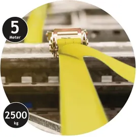 Dunlop Zurrgurt mit Ratsche – 5 M – bis 2500 KG – Gelb