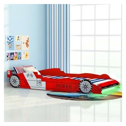 vidaXL Kinderbett Kinderbett mit LED im Rennwagen-Design 90 x 200 cm Rot