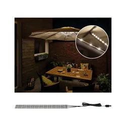 USB LED Stripe Parasol-Light Schirmbeleuchtung Basisset  4m 3000K Schwarz