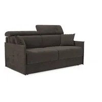 Miryam Schlafsofa Mit Matratze Mit Verstellbaren Kopfstützen Aus Weichem, Fleckenabweisendem Stoff T31 149 Cm Schwarz