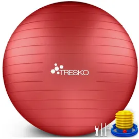 TRESKO Gymnastikball Rot 55 cm