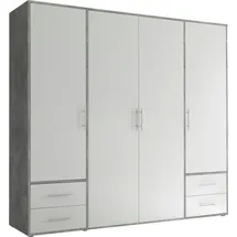 SchlafKONTOR Valencia 206 x 195 x 60 cm beton hell/weiß/betonoptik