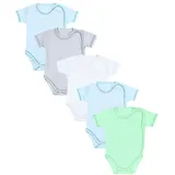 TupTam Baby Kurzarm 5er Pack – Wickelbody Body Baby aus Baumwolle für Jungen und Mädchen, Farbe: Junge, Größe: 68 - 68
