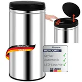 deluke Sensor Mülleimer 70 l Silber