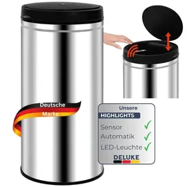 deluke Sensor Mülleimer 70 l Silber